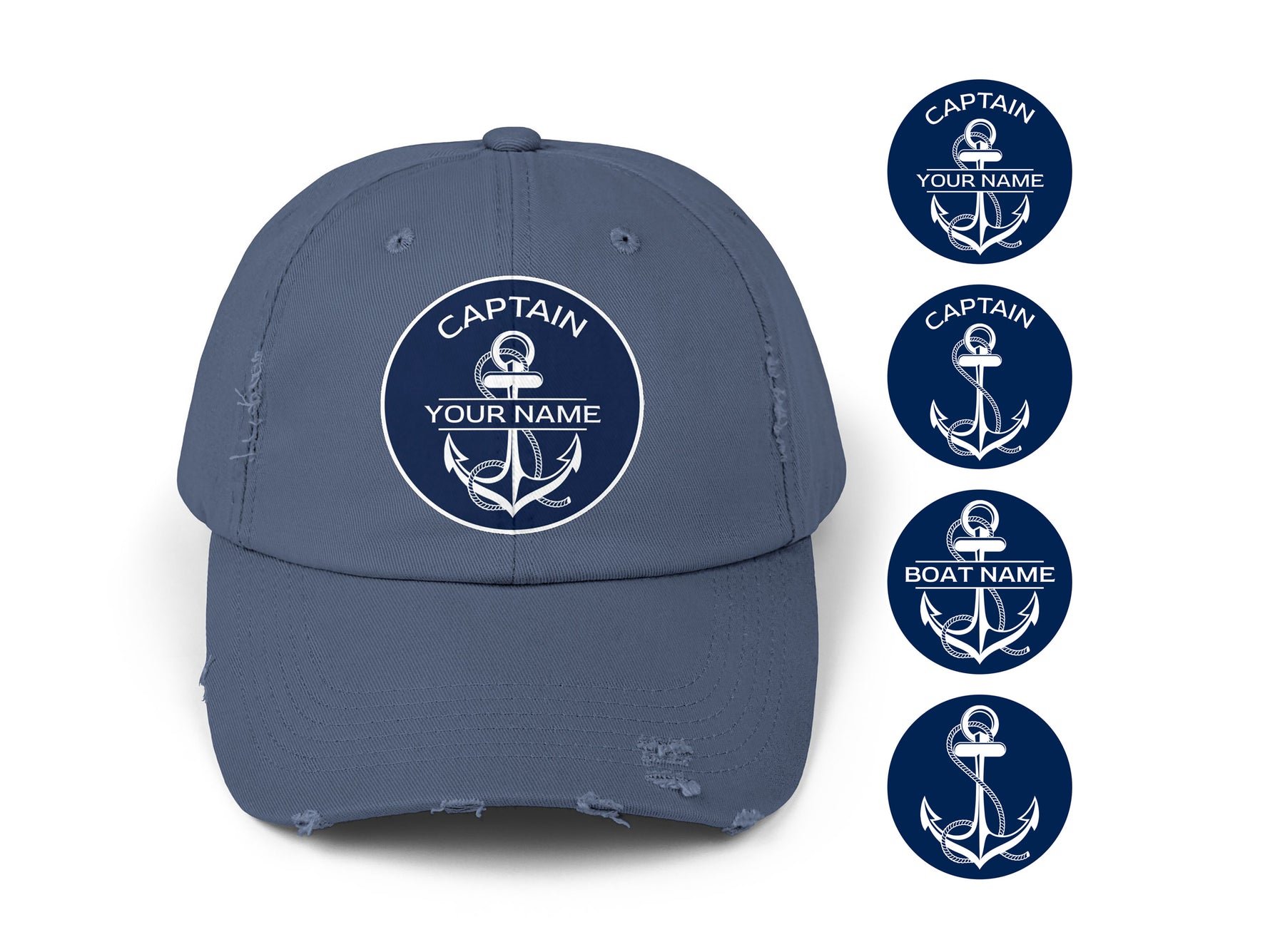 Nautical Captain Hat, Boat Cap, Captain Gift, Dad Boat Gift, Anchor Hat, First Mate Crew