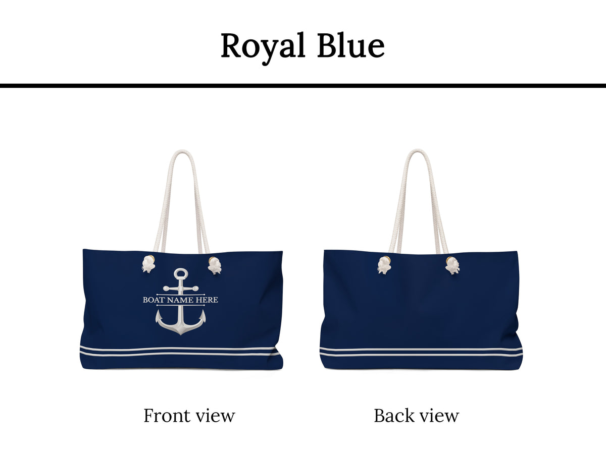 Gift with Boat Name, Nautical Boat Name Gift for Women, Custom Weekender Bag