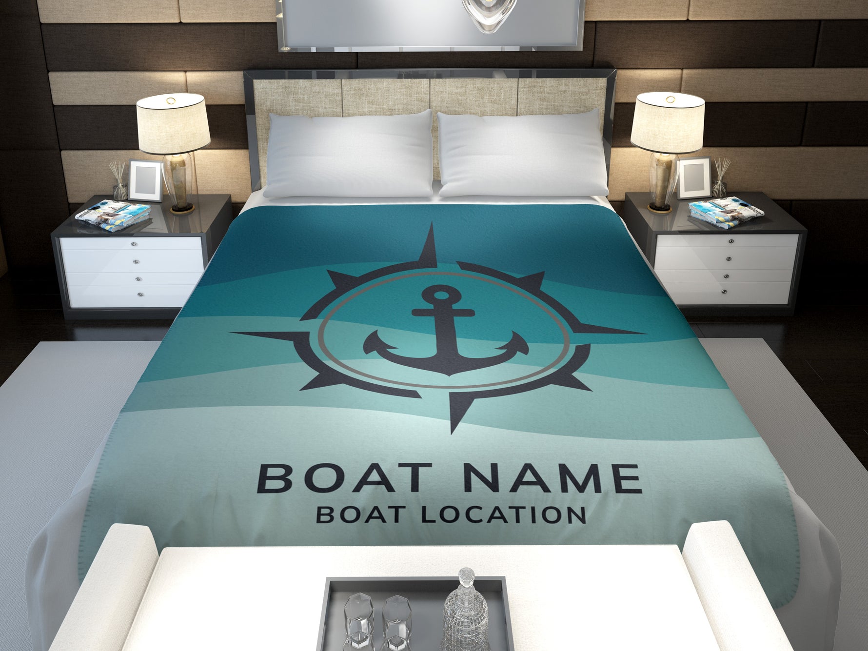 Custom Boat Blanket, Personalized Lake House Blanket, Nautical Blanket for Sailing Lovers