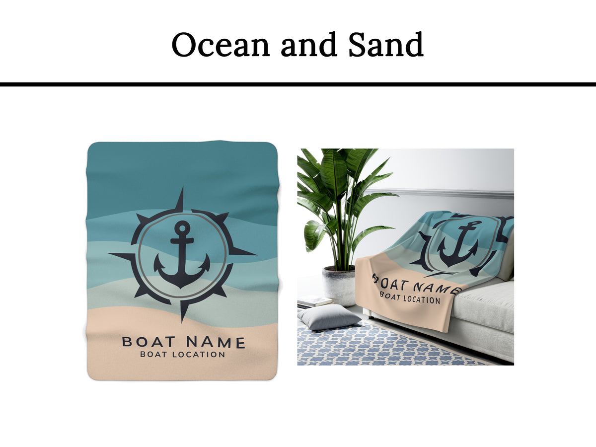 Custom Boat Blanket, Personalized Lake House Blanket, Nautical Blanket for Sailing Lovers