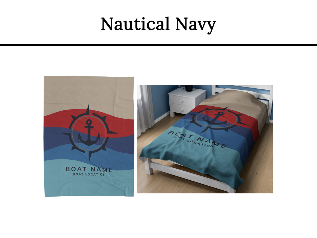 Boat Accessories, Nautical Blanket, Boat Gift, Boat Anchor Bedding, Lake House Decor