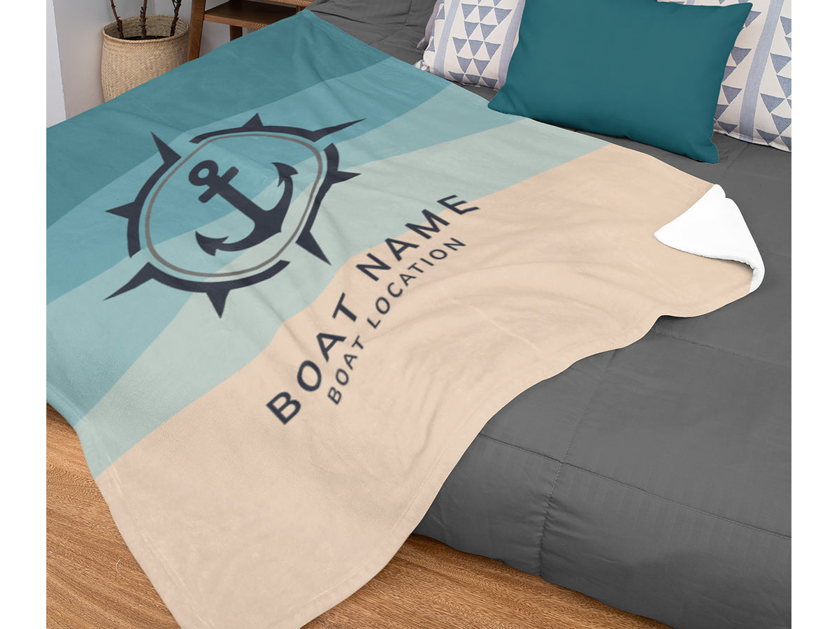 Boat Accessories, Nautical Blanket, Boat Gift, Boat Anchor Bedding, Lake House Decor