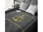 Nautical Plush Blanket, Custom Boat Blanket, Throw for Lake House, Personalized Boat Name Gift