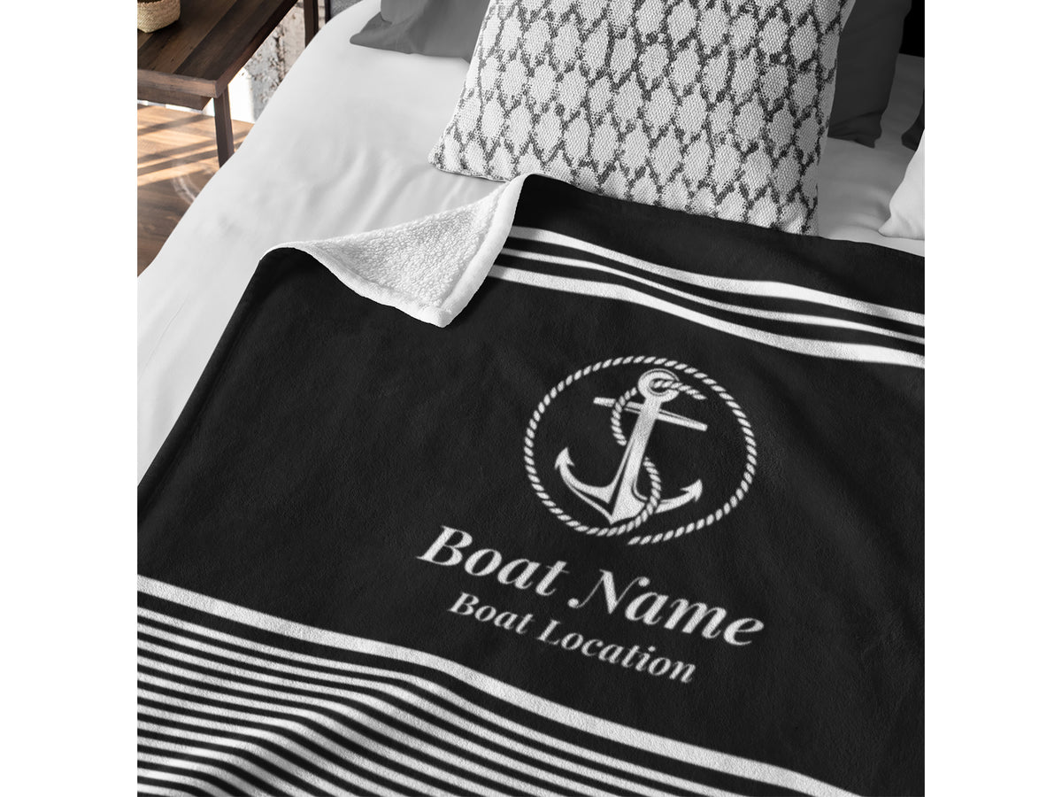 Nautical Decor, Boat Gifts, Personalize Blanket for Boaters, Custom Boat Blanket, Sailboat Gift