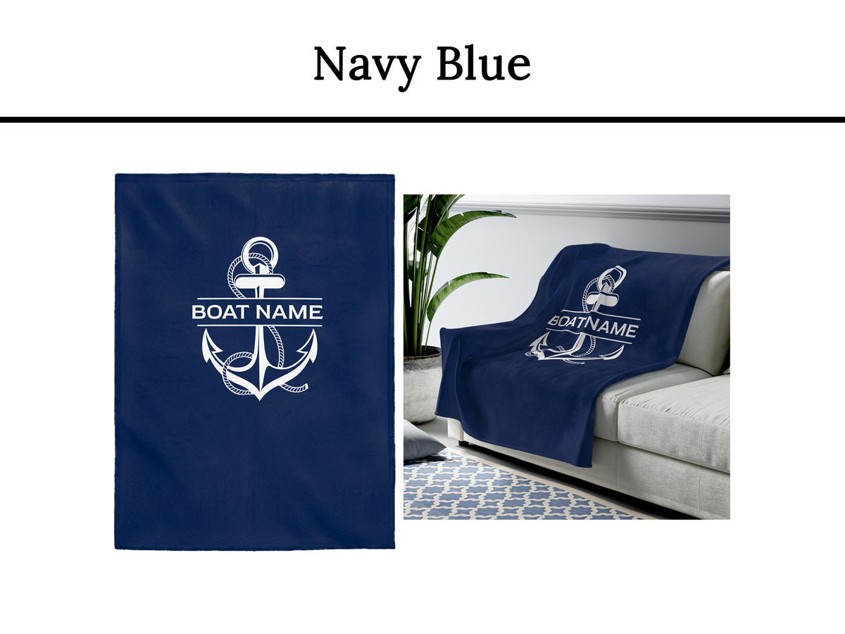 Custom Boat Accessories, Boat Bedding, Boat Blanket, Lake House Gift, Anchor Blanket