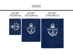 Custom Boat Accessories, Boat Bedding, Boat Blanket, Lake House Gift, Anchor Blanket