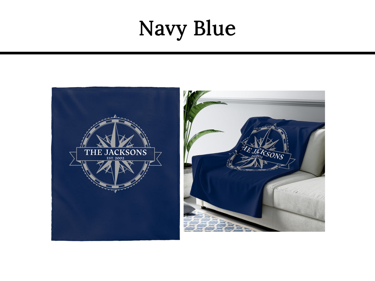 Family Name Blanket, Fishing Blanket, Boat Gift, Nautical Family Gift, Throw for Lake House