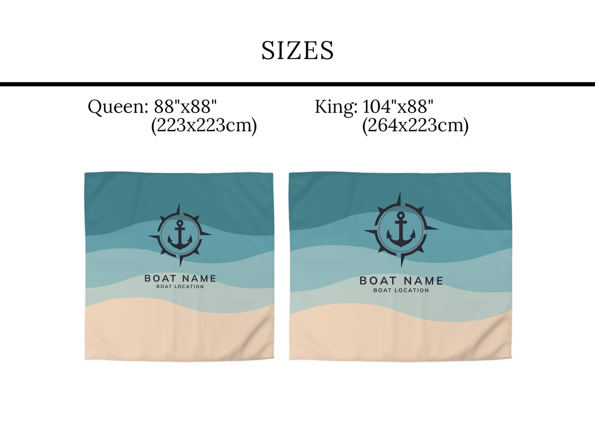 Custom Boat Bedding, Nautical Duvet Cover, Yacht Decor, Lake House Gift Idea