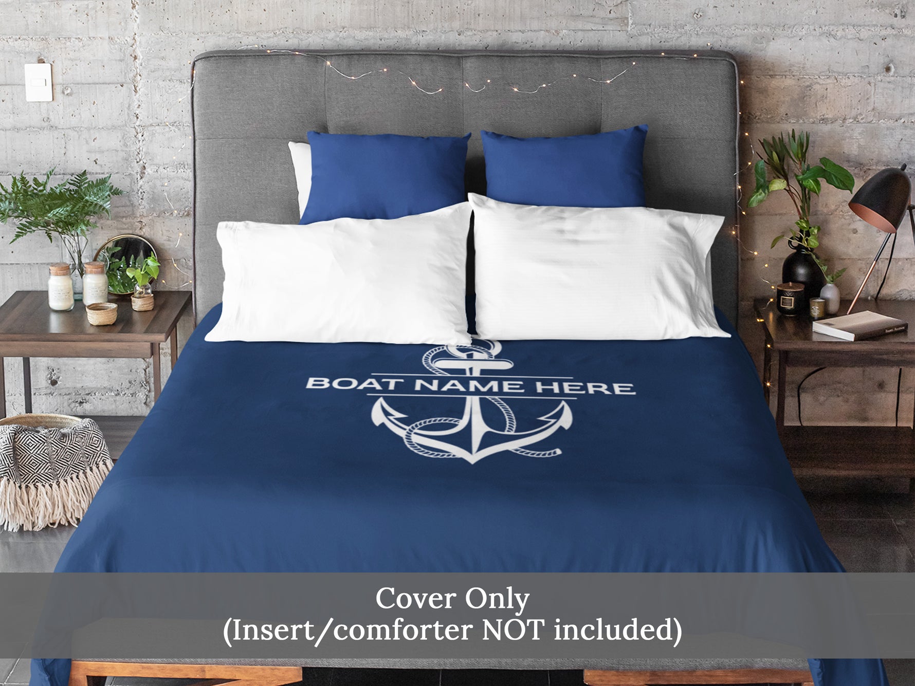 Nautical Duvet Cover, Coastal Quilt Cover, Beach Comforter Cover, Custom Boat Bedding