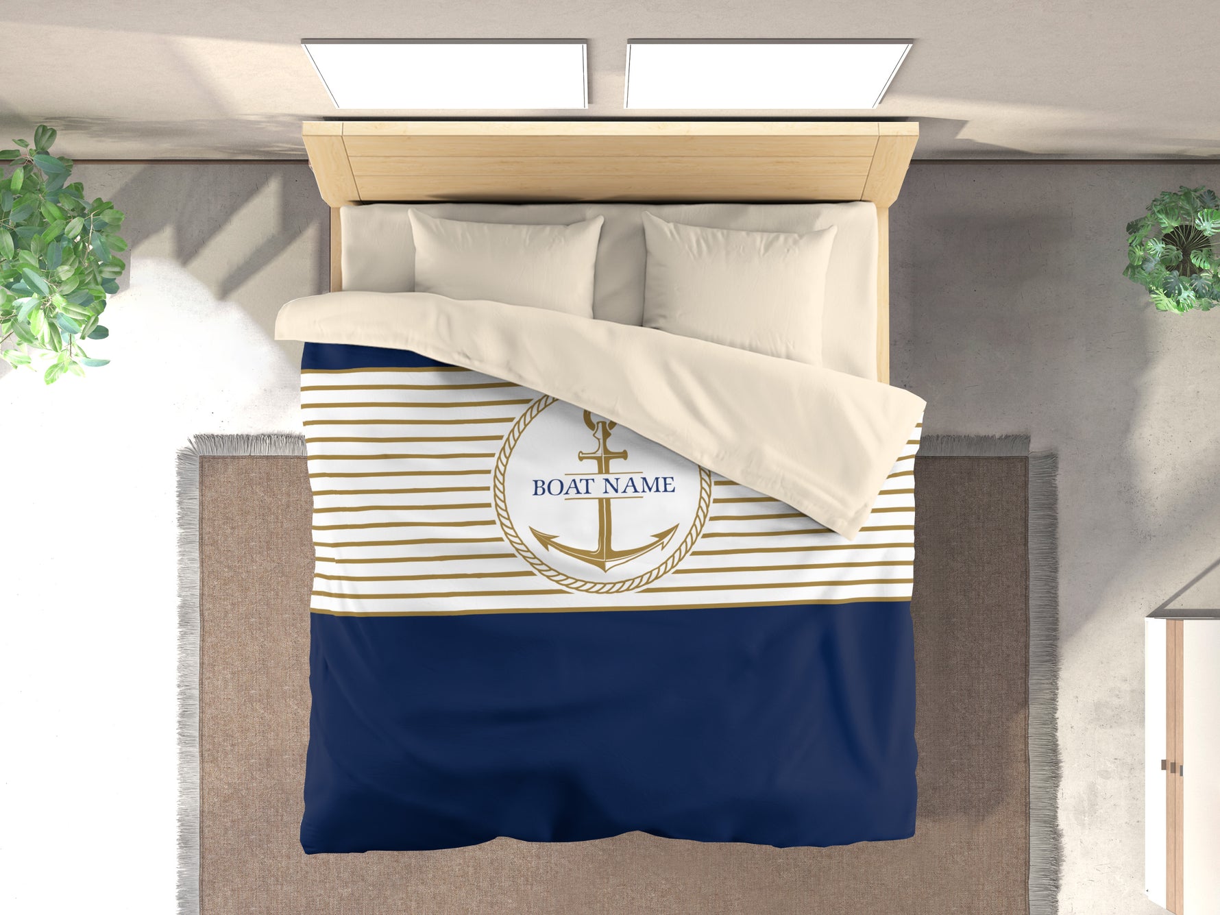 Nautical Duvet Cover, Boat Gift, Boating Accessories, Coastal Bedding, Boat Decor, Boat Owner Gift, Yacht Decor