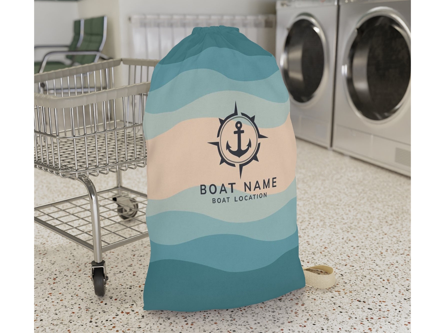 Boat Laundry Bag, Lake House Bathroom Accessory, Nautical Laundry Travel Bag