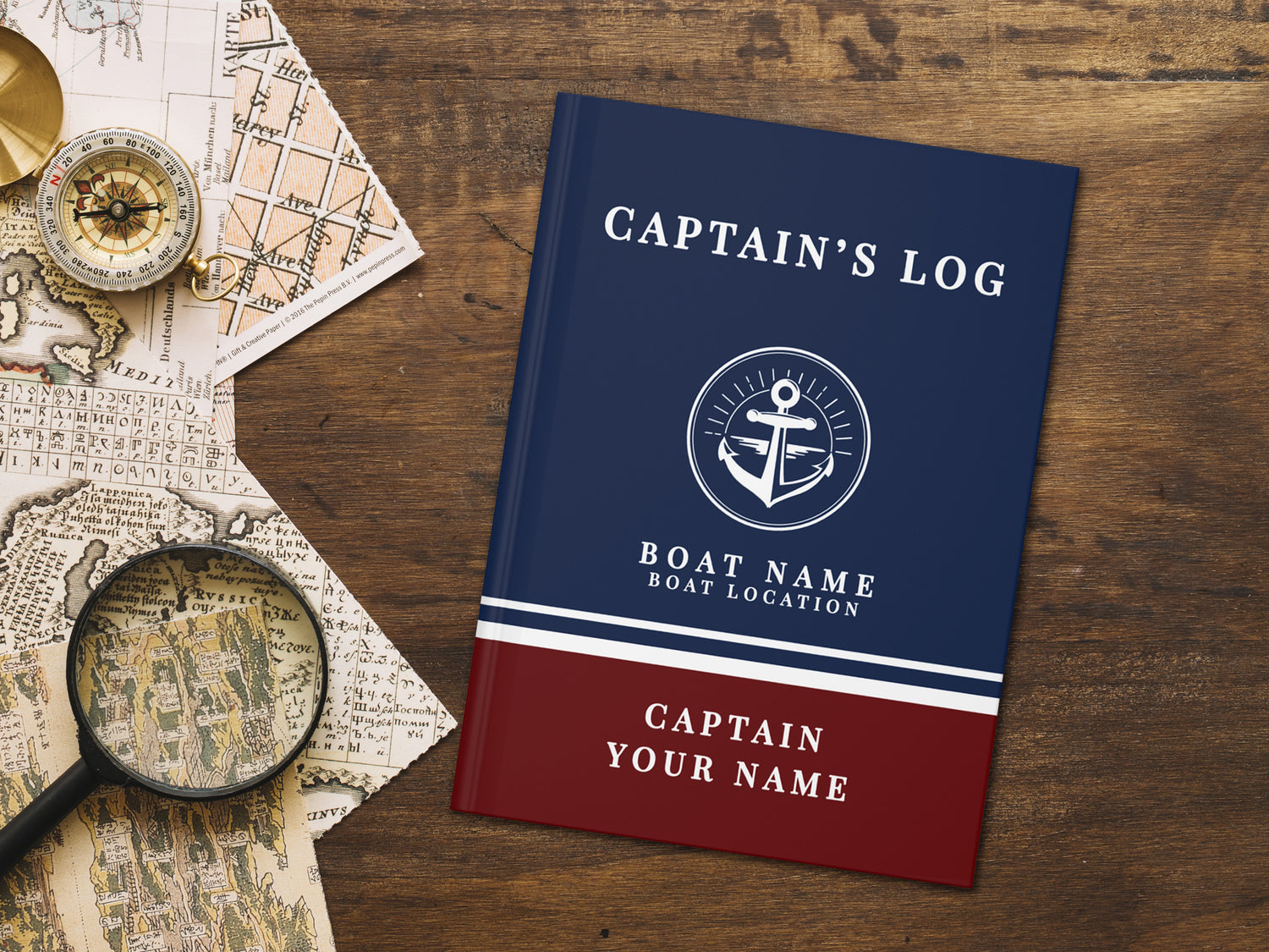 Custom Log Book for Boat, Sail Boat Journal, Captain's Log Book, Yacht Gift for Men