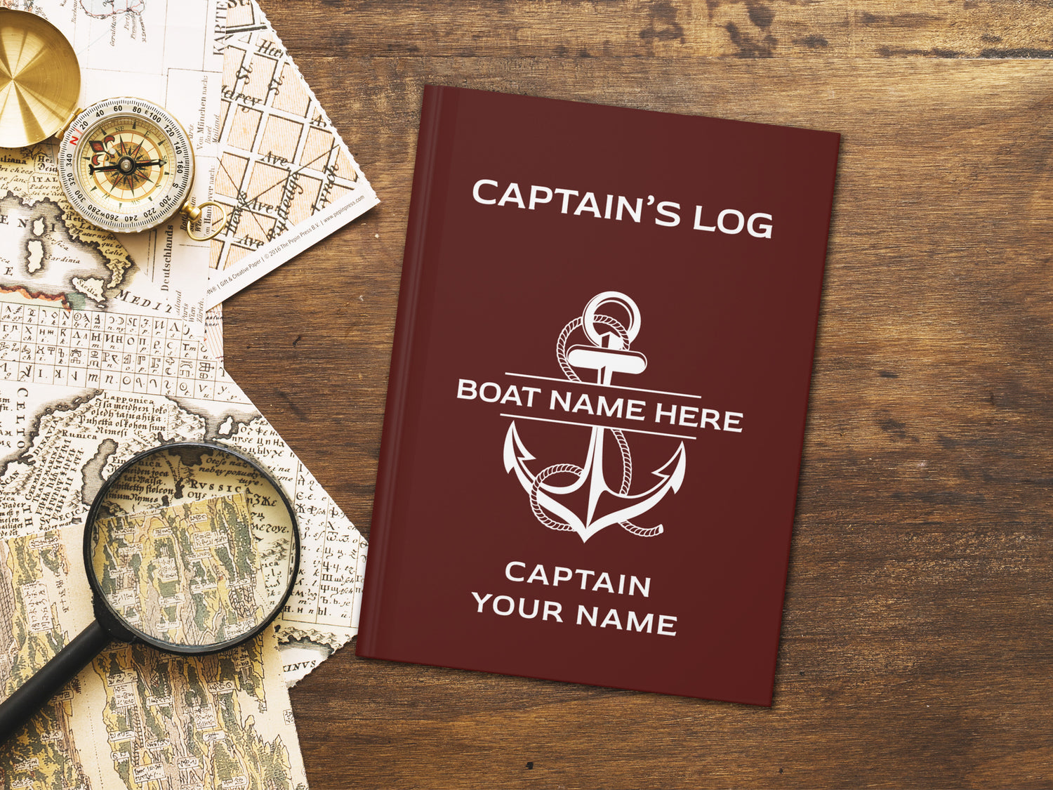 Boat Log Book, Sailing Gift, Captain's Log, Boat Gifts for Men, Fishing Log Book, Ship Journal