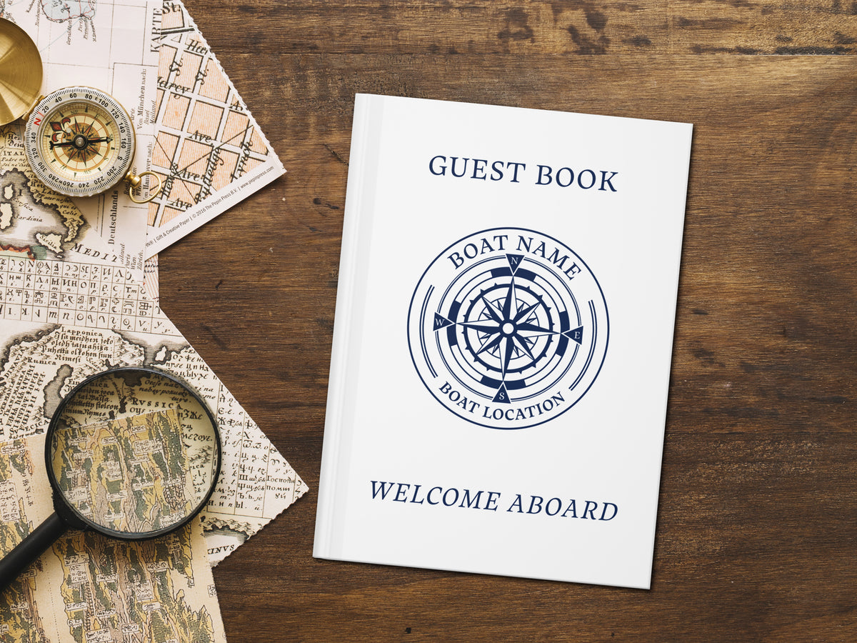 Boating Guest Book, Boat Gifts, Boat Journal, Nautical Notebook, Captains Log