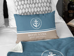 Outdoor Lumbar Pillow, Boat Gift, Boat Pillow, Anchor Cusion, Maritime Home Decor