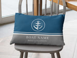 Outdoor Lumbar Pillow, Boat Gift, Boat Pillow, Anchor Cusion, Maritime Home Decor