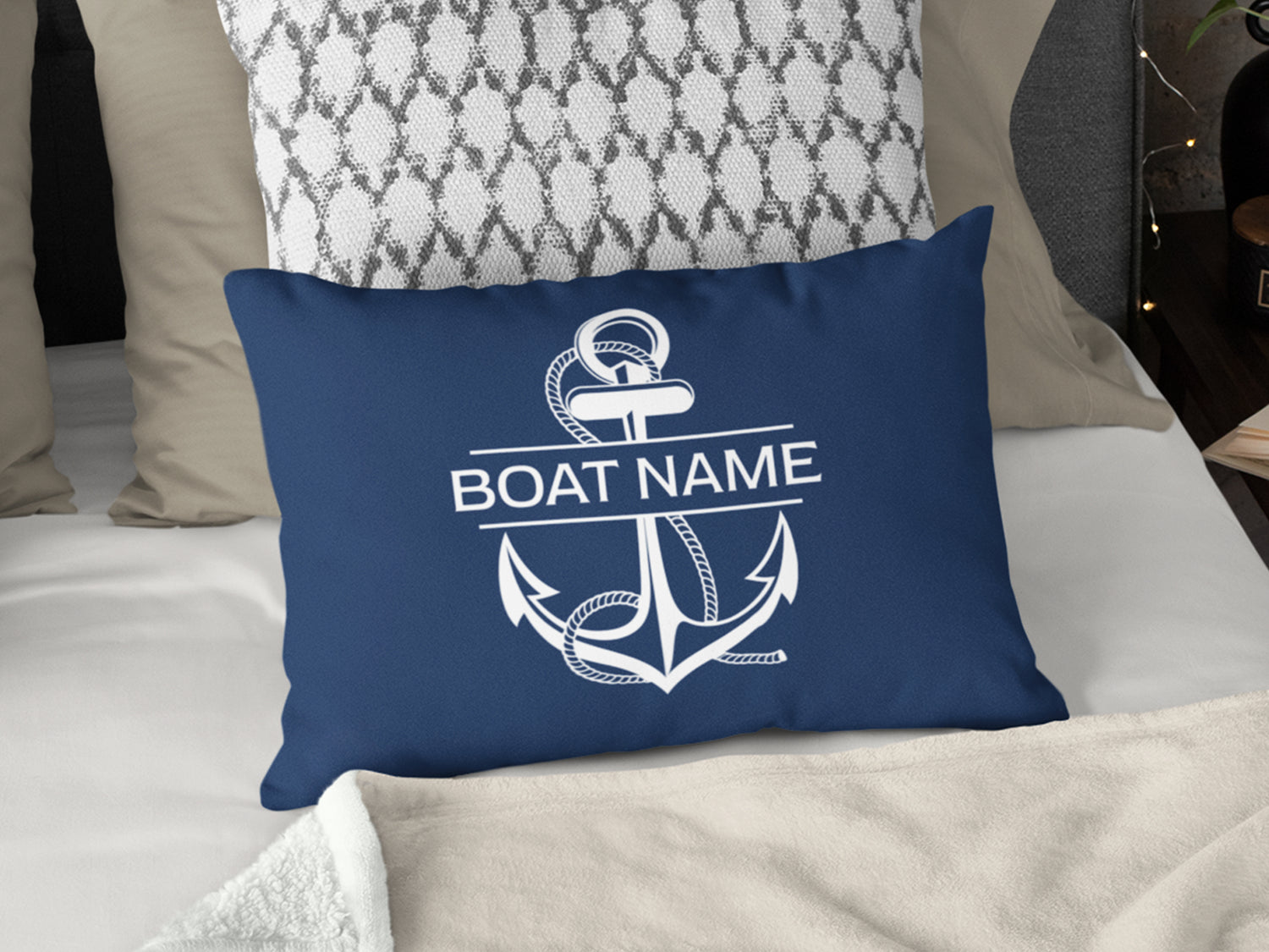 Outdoor Boat Pillow, Boat Gift, Boat Name Pillow, Maritime Cushion, Coastal Pillow