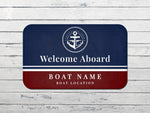 Welcome Mat for Boat, Marine Bath Mat, Nautical Bath Rug, Navy Blue Bathroom Mat