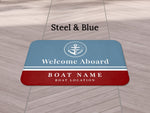 Welcome Mat for Boat, Marine Bath Mat, Nautical Bath Rug, Navy Blue Bathroom Mat