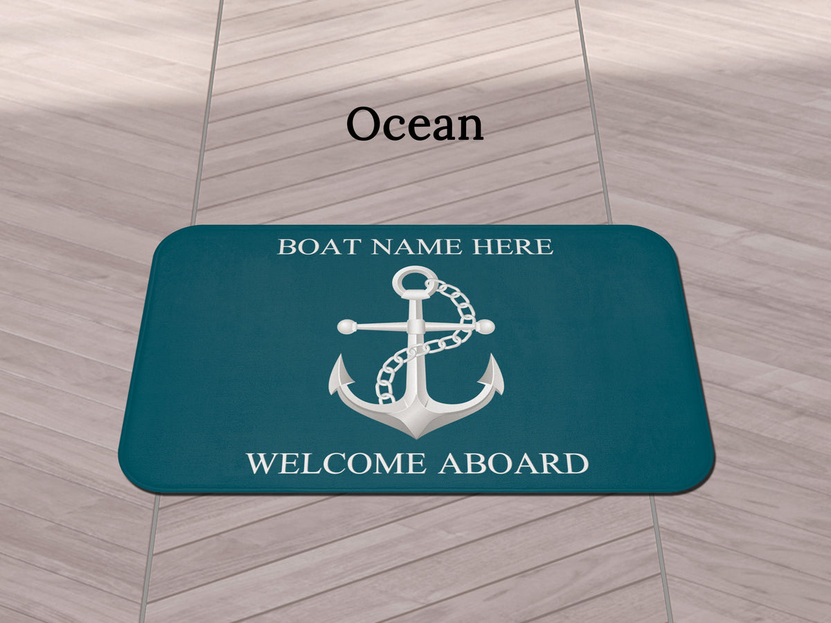 Custom Yacht Mat, Lake House Bath Mat, Sailor Bath Rug, Boat Lover Present