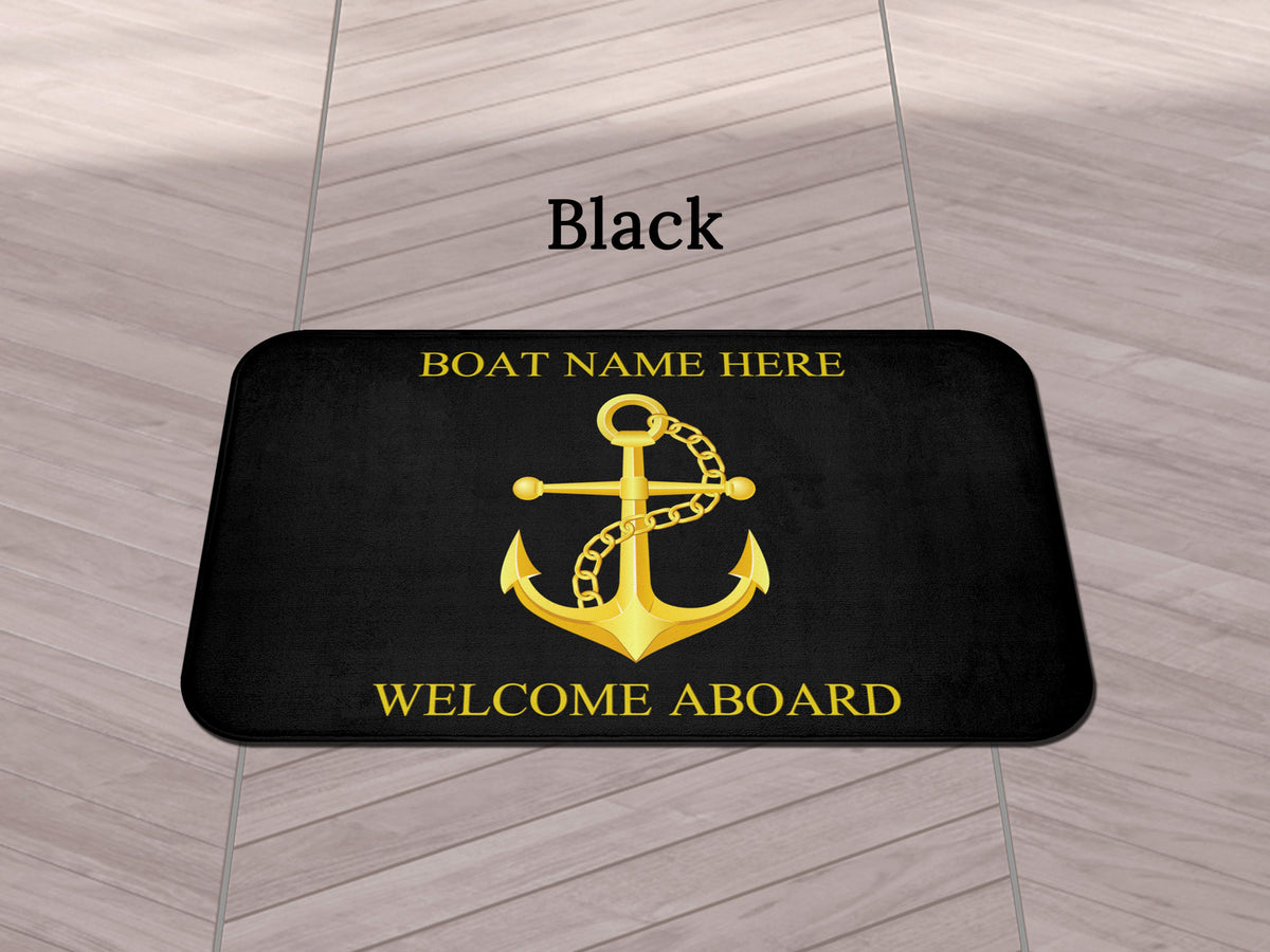 Anchor Sailing Mat, Boat Owner Gift, Yacht Mat, Nautical Bath Mat