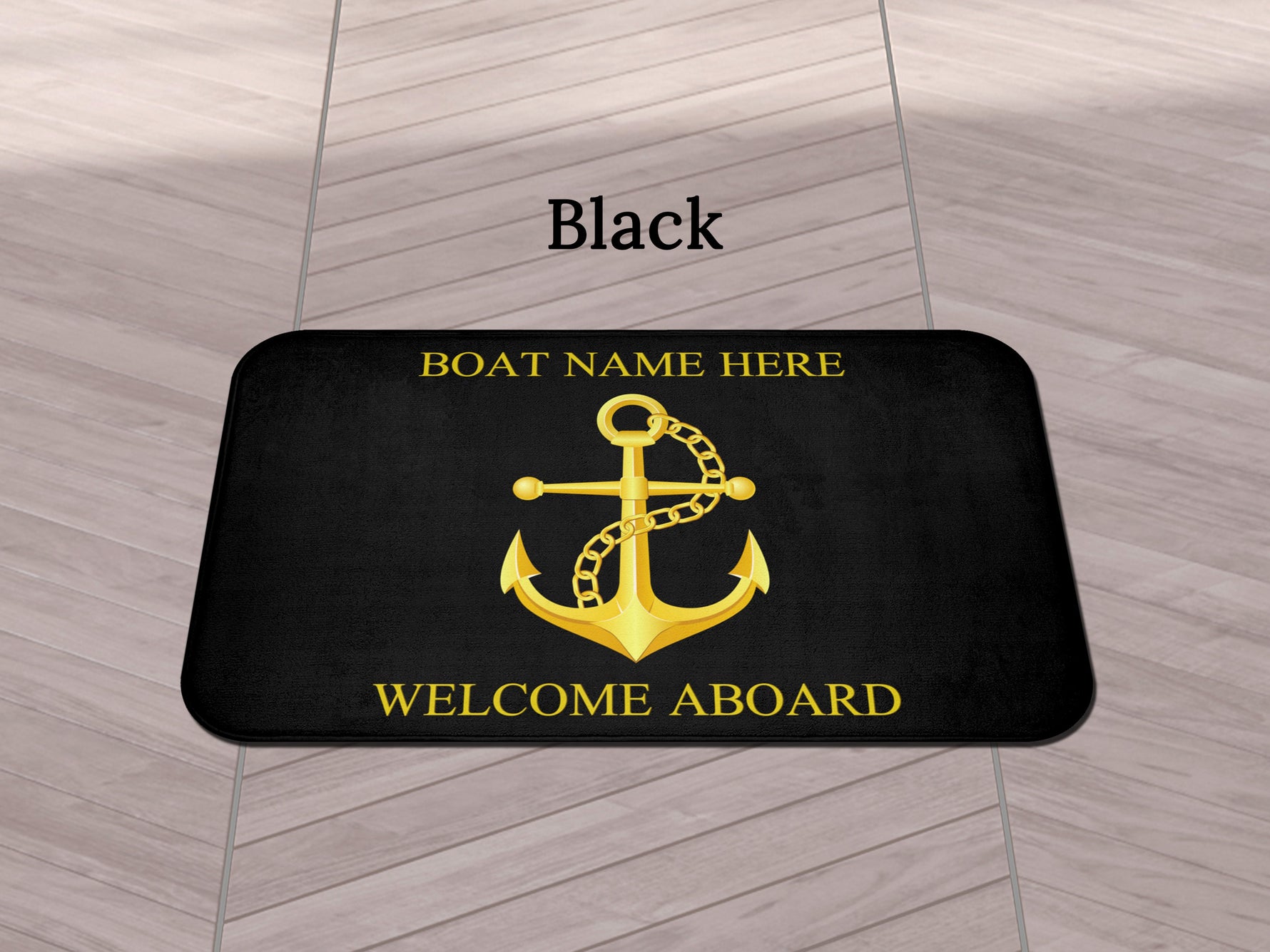 Anchor Sailing Mat, Boat Owner Gift, Yacht Mat, Nautical Bath Mat