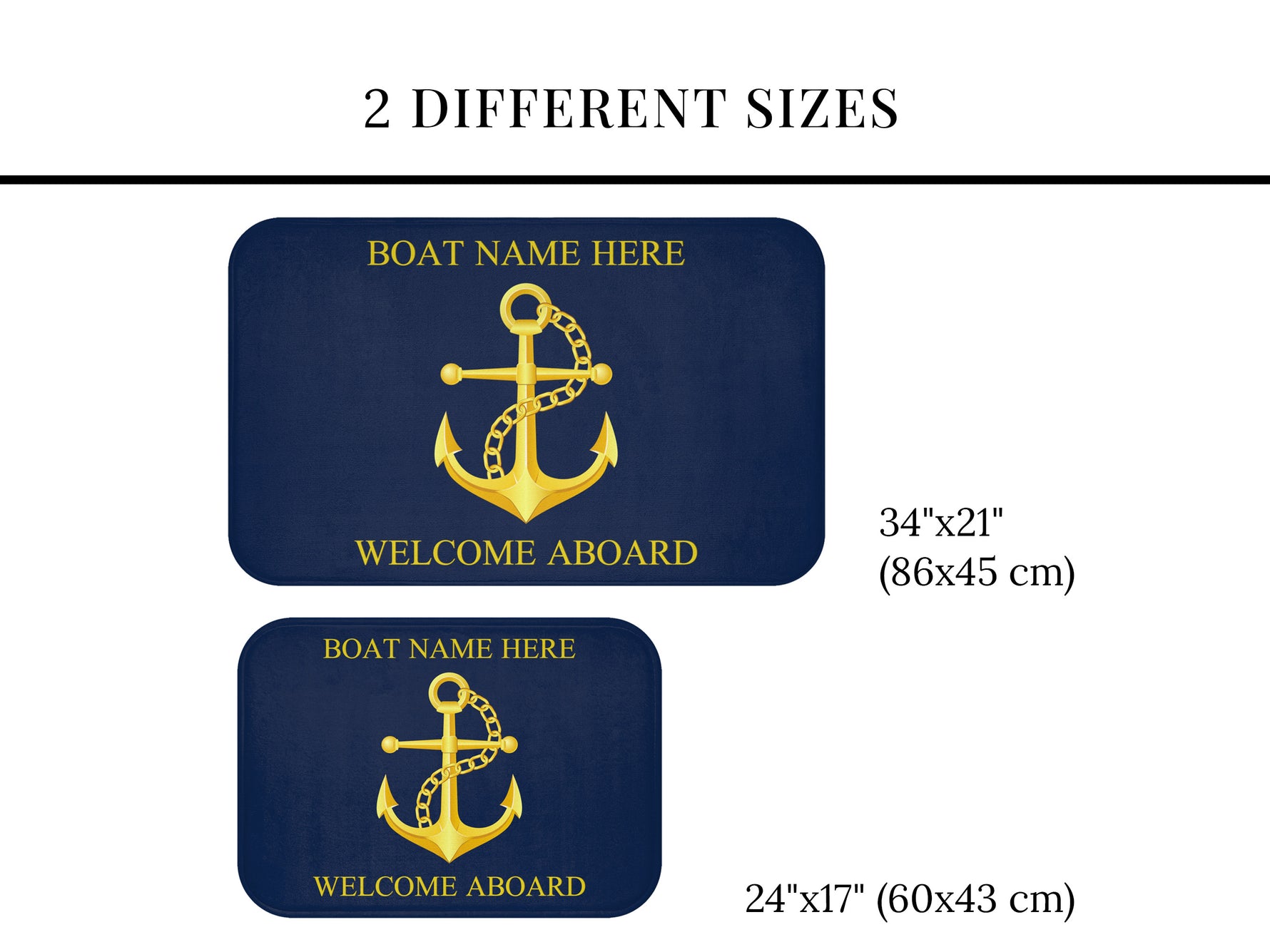 Anchor Sailing Mat, Boat Owner Gift, Yacht Mat, Nautical Bath Mat