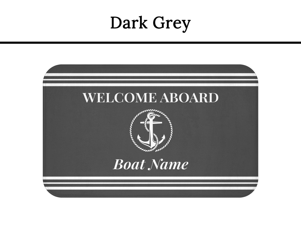 Boat Mat Personalized, Welcome Aboard Mat, Custom Boat Rug, Nautical Decor, Boat Gift