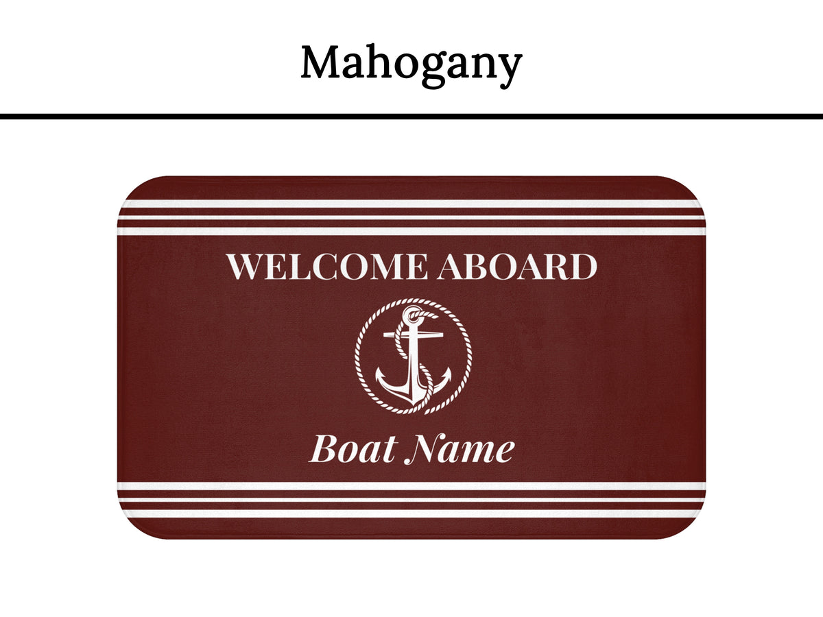 Boat Mat Personalized, Welcome Aboard Mat, Custom Boat Rug, Nautical Decor, Boat Gift