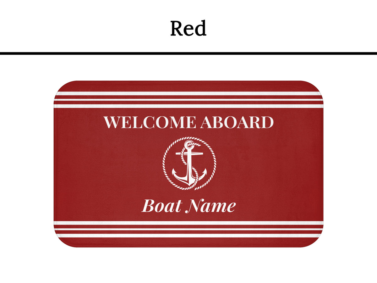 Boat Mat Personalized, Welcome Aboard Mat, Custom Boat Rug, Nautical Decor, Boat Gift