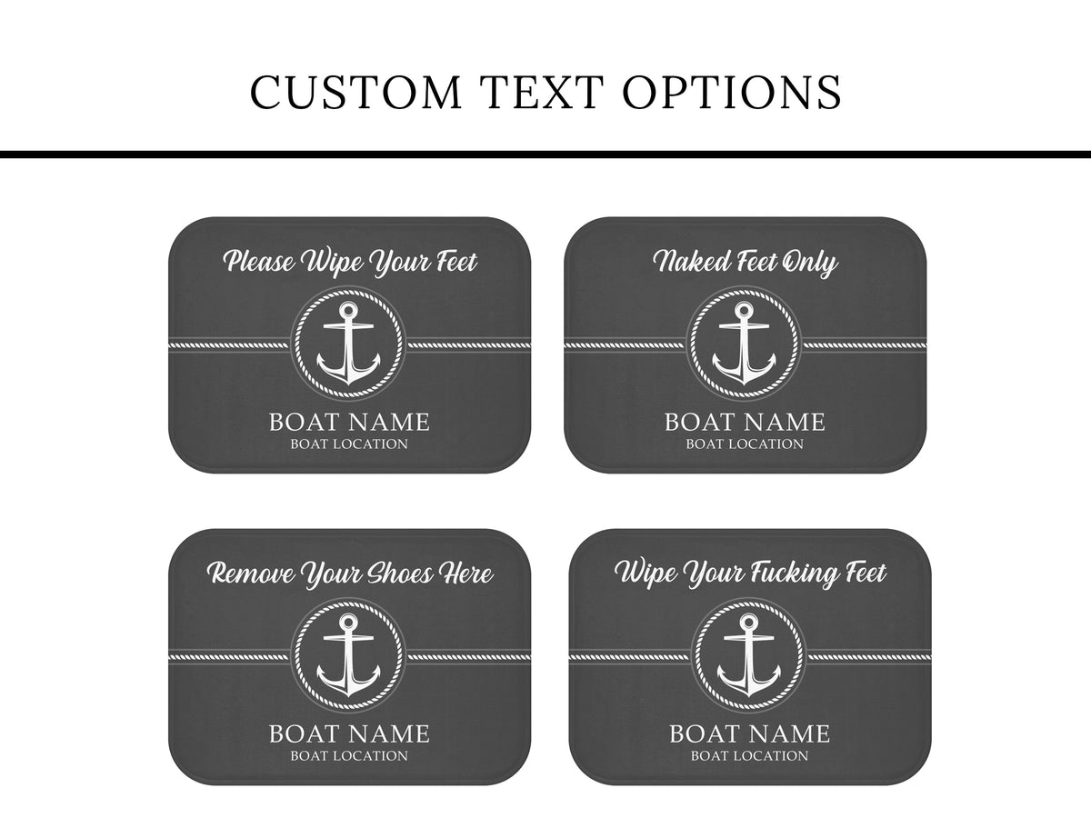 Custom Boat Mat, Nautical Boat Gift, Anchor Boat Rug, Sailing Gifts, Welcome Aboard Mat