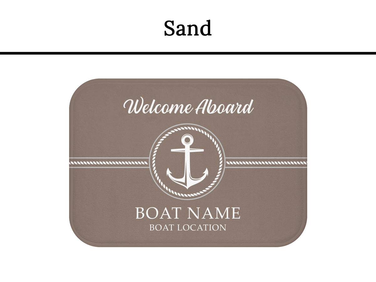 Custom Boat Mat, Nautical Boat Gift, Anchor Boat Rug, Sailing Gifts, Welcome Aboard Mat