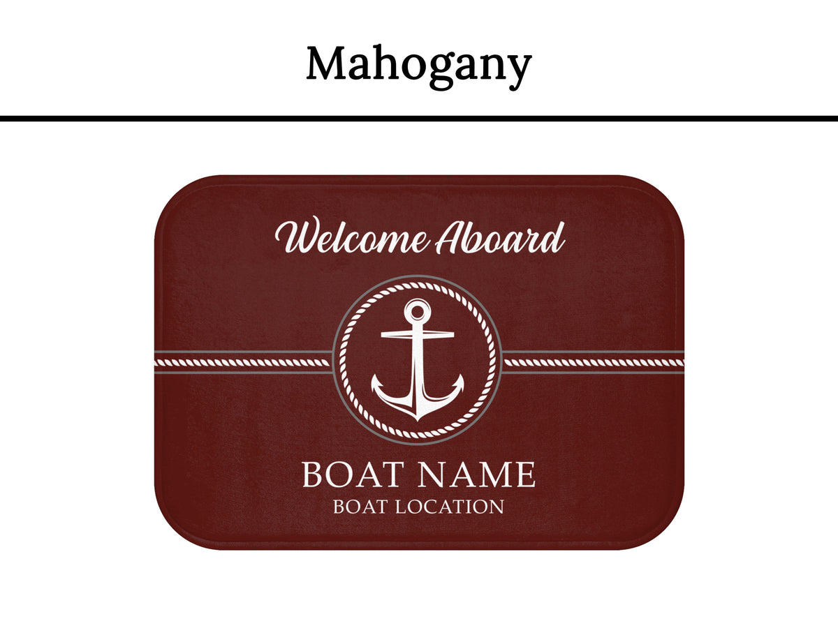 Custom Boat Mat, Nautical Boat Gift, Anchor Boat Rug, Sailing Gifts, Welcome Aboard Mat