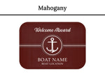 Custom Boat Mat, Nautical Boat Gift, Anchor Boat Rug, Sailing Gifts, Welcome Aboard Mat