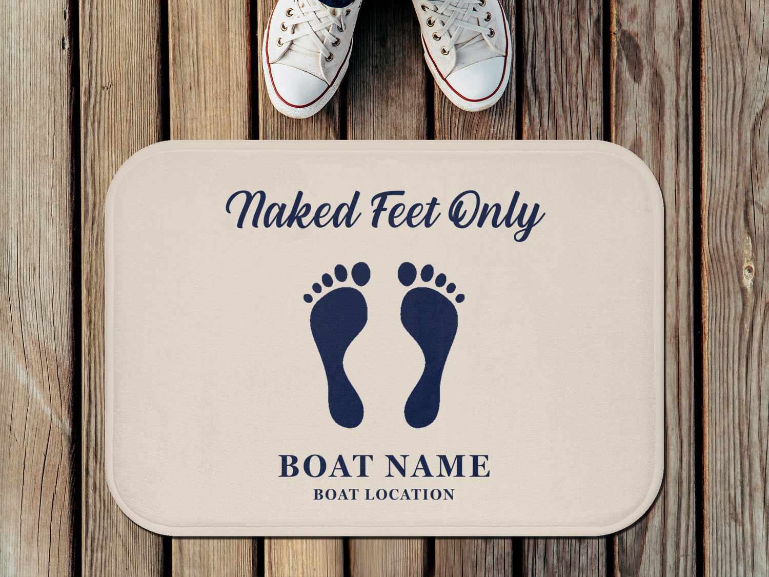 No Shoes Mat, Boat Mat, Boat Accessories, Naked Feet Only, Nautical Gifts, Nautical Mat, Yacht Gift