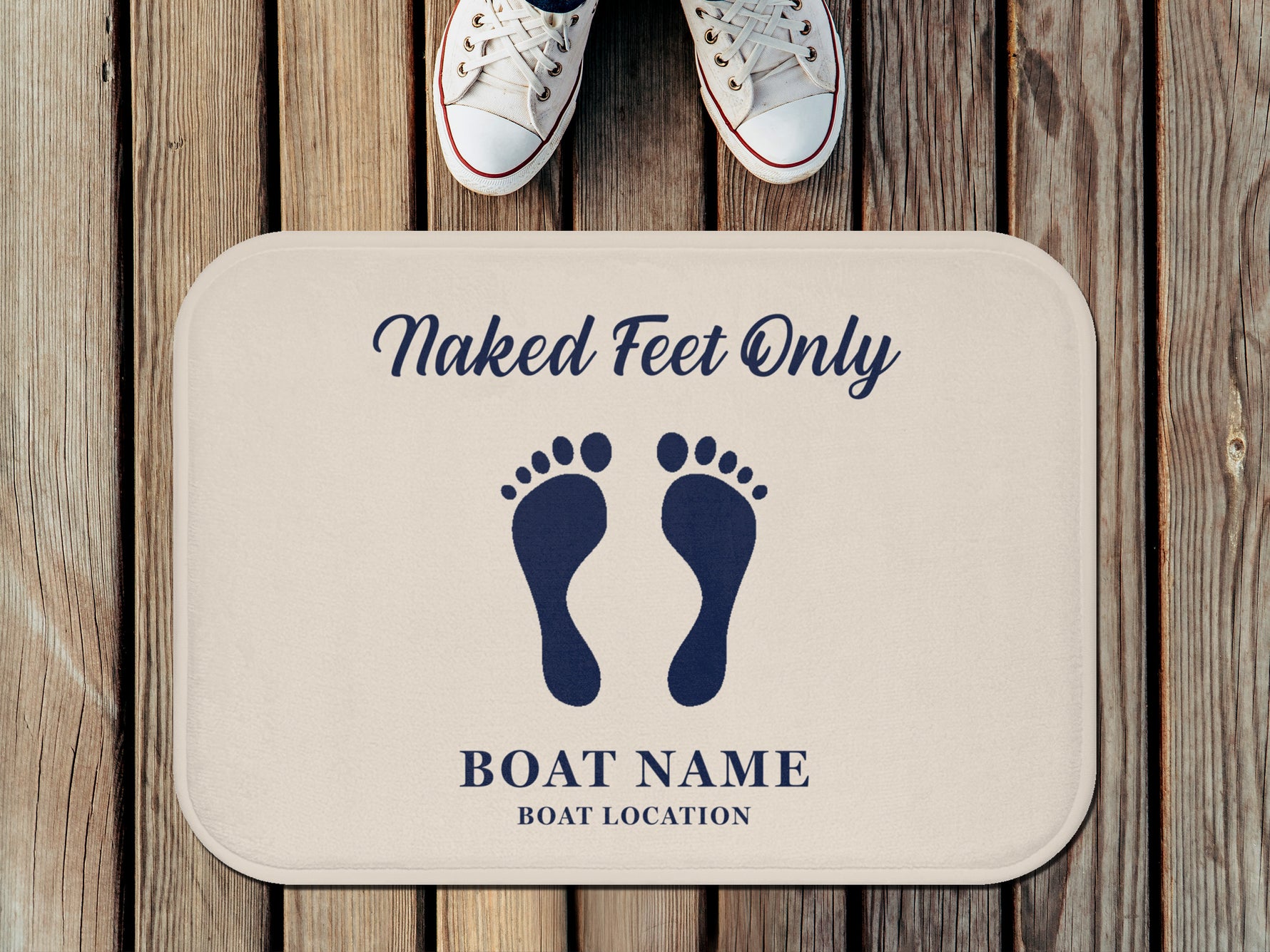 No Shoes Mat, Boat Mat, Boat Accessories, Naked Feet Only, Nautical Gifts, Nautical Mat, Yacht Gift