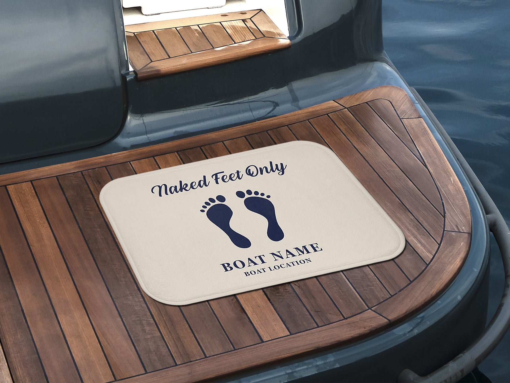 No Shoes Mat, Boat Mat, Boat Accessories, Naked Feet Only, Nautical Gifts, Nautical Mat, Yacht Gift