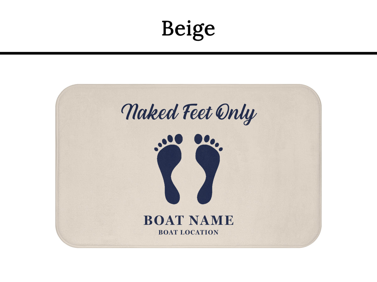 No Shoes Mat, Boat Mat, Boat Accessories, Naked Feet Only, Nautical Gifts, Nautical Mat, Yacht Gift