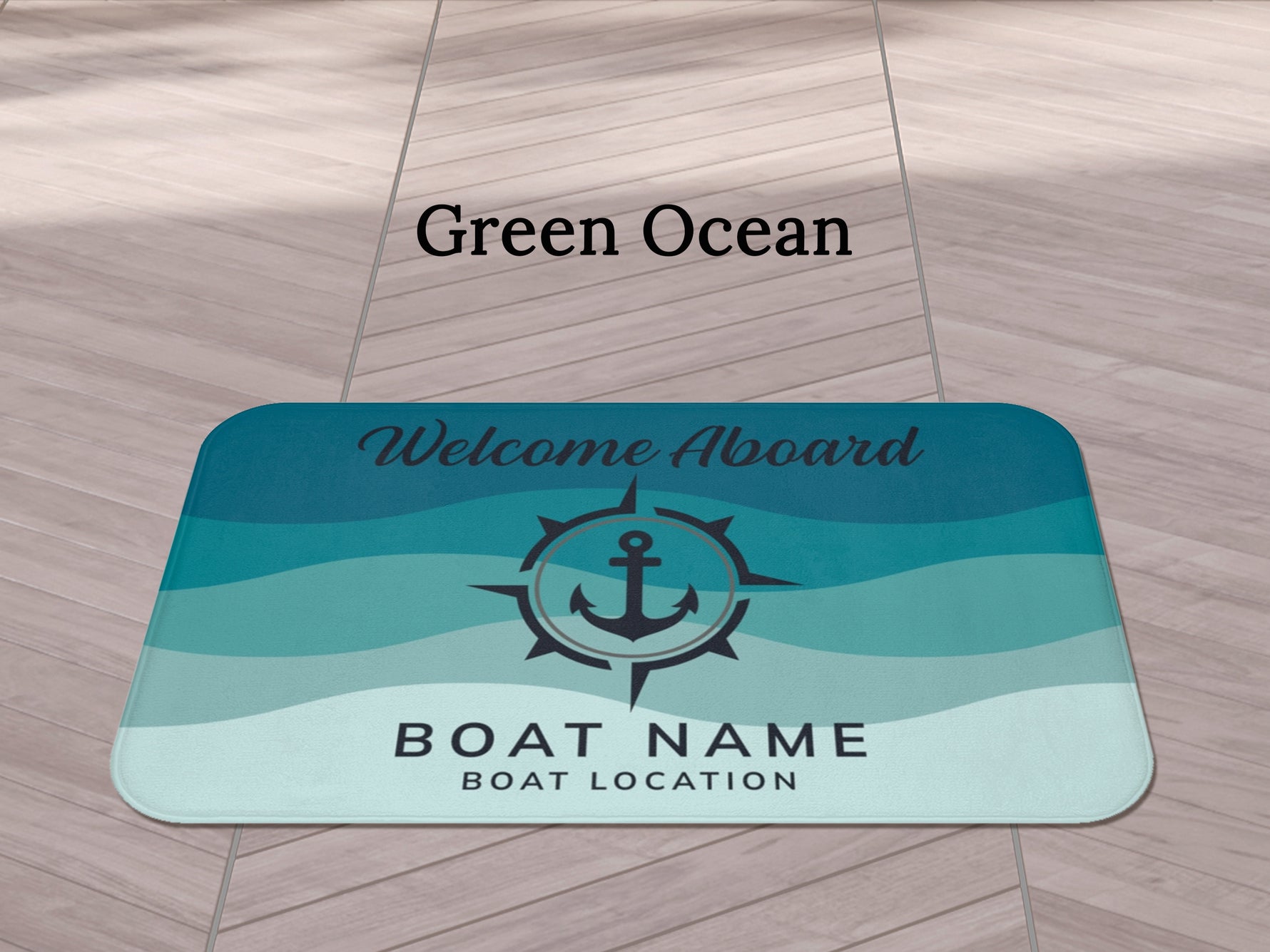 Custom Boat Mat, Welcome Aboard New Boat Gift, Anchor Bath Mat, Lake House Nautical Bathroom Mat