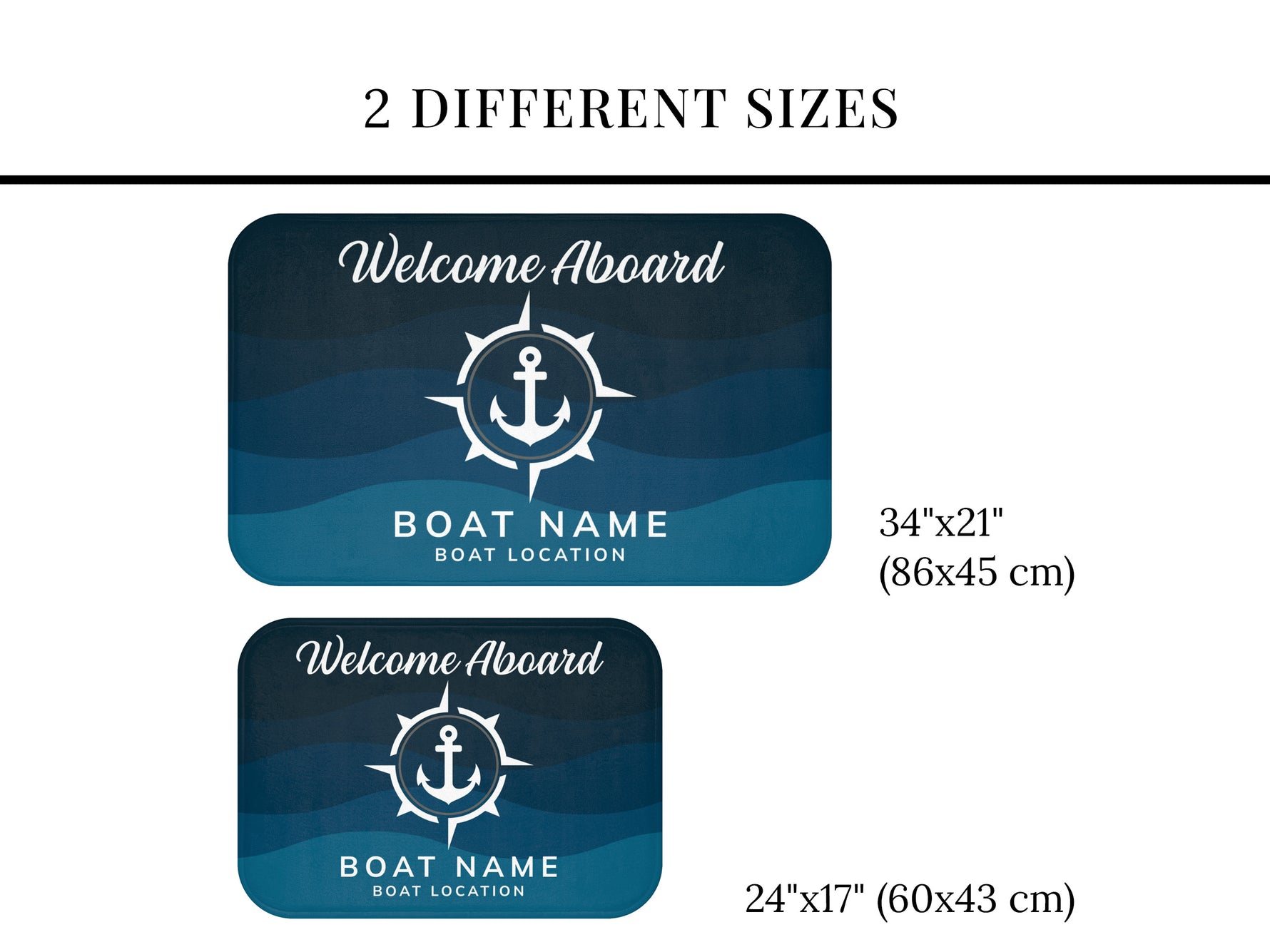 Custom Boat Mat, Welcome Aboard New Boat Gift, Anchor Bath Mat, Lake House Nautical Bathroom Mat