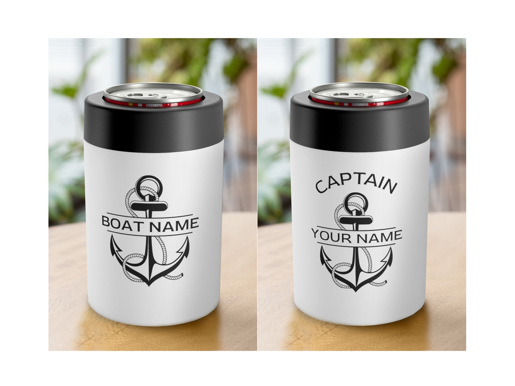 Nautical Can Holders, Boat Gift for Sailors, Boat Can Coolers, Custom Beer Cozy, Drink Holder