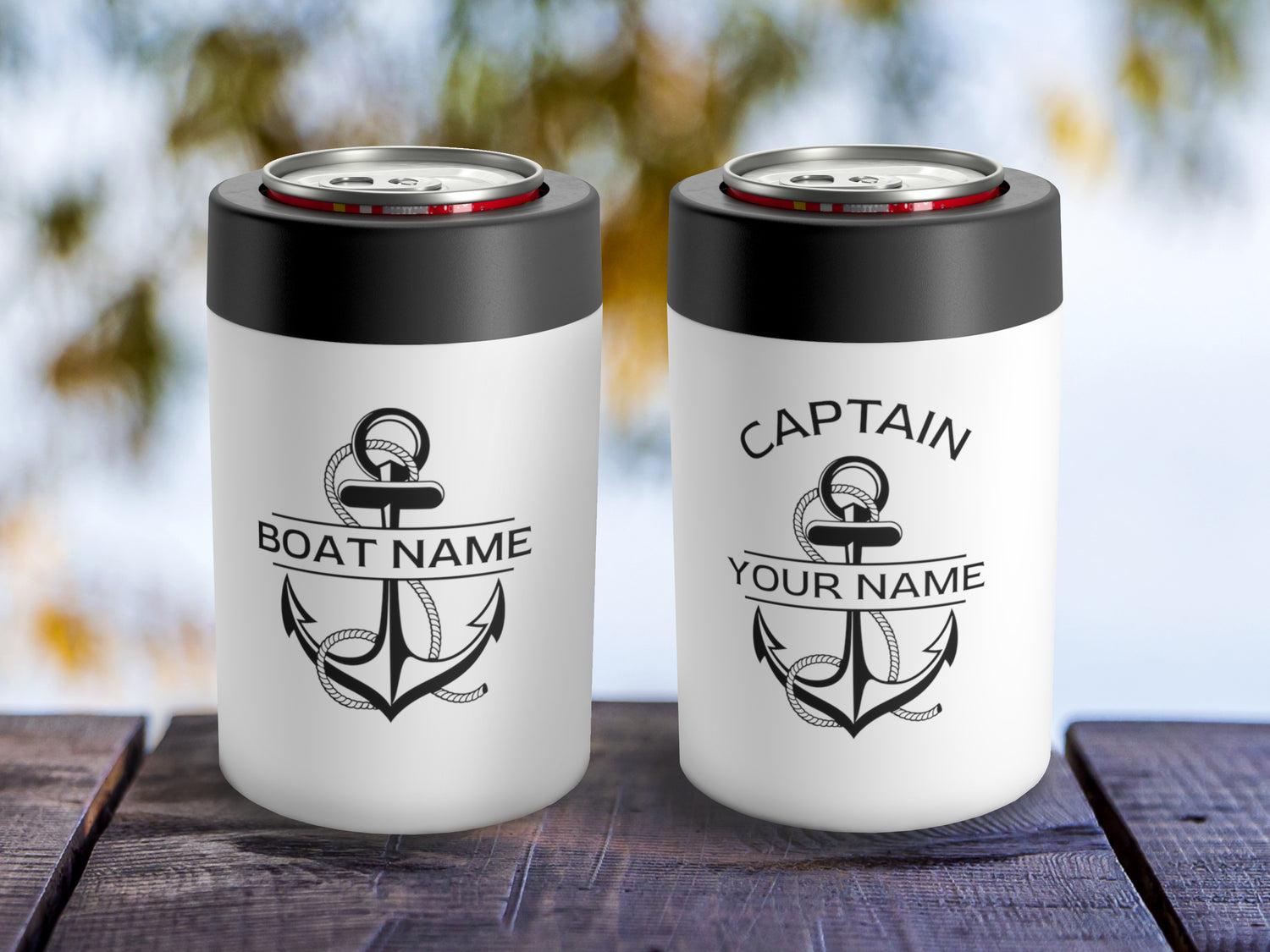 Nautical Can Holders, Boat Gift for Sailors, Boat Can Coolers, Custom Beer Cozy, Drink Holder