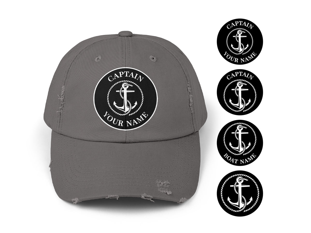 Boat Cap Personalized, Boat Gift for Dad, Captain Hat, Nautical Cap, Anchor Hat, First Mate