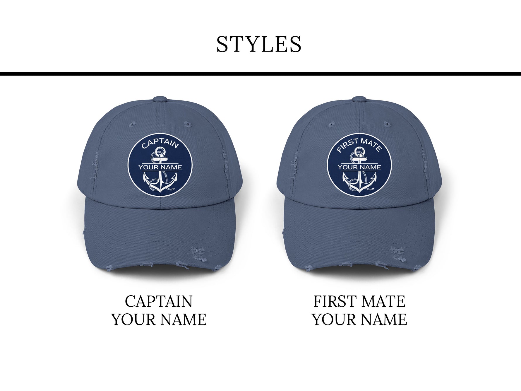 Nautical Captain Hat, Boat Cap, Captain Gift, Dad Boat Gift, Anchor Hat, First Mate Crew