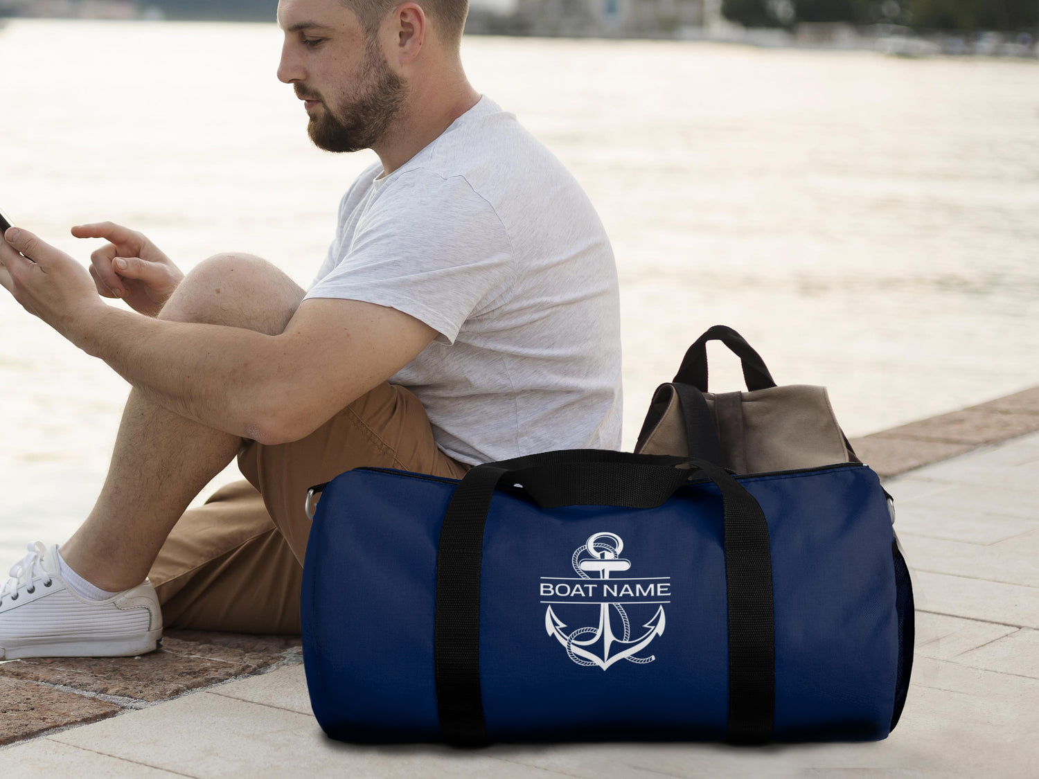 Boat Duffel Bag, Boat Gift, Overnight Boat Bag, Sailing Bag for Men, Nautical Duffle Bag