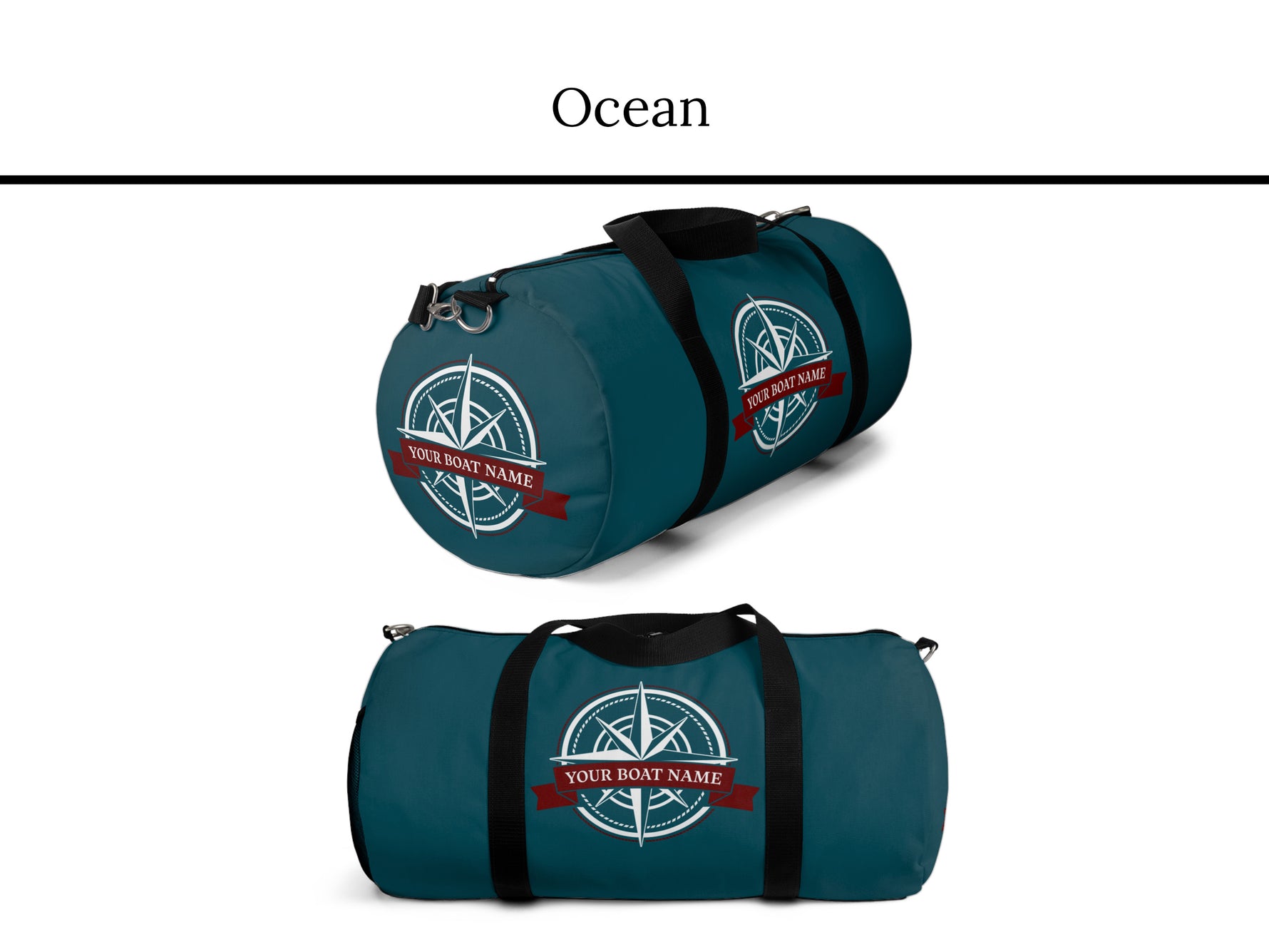 Custom Boat Bag, Captain Gift, Weekender Duffle Bag, Personalized Nautical Bag, Compass Travel Bag