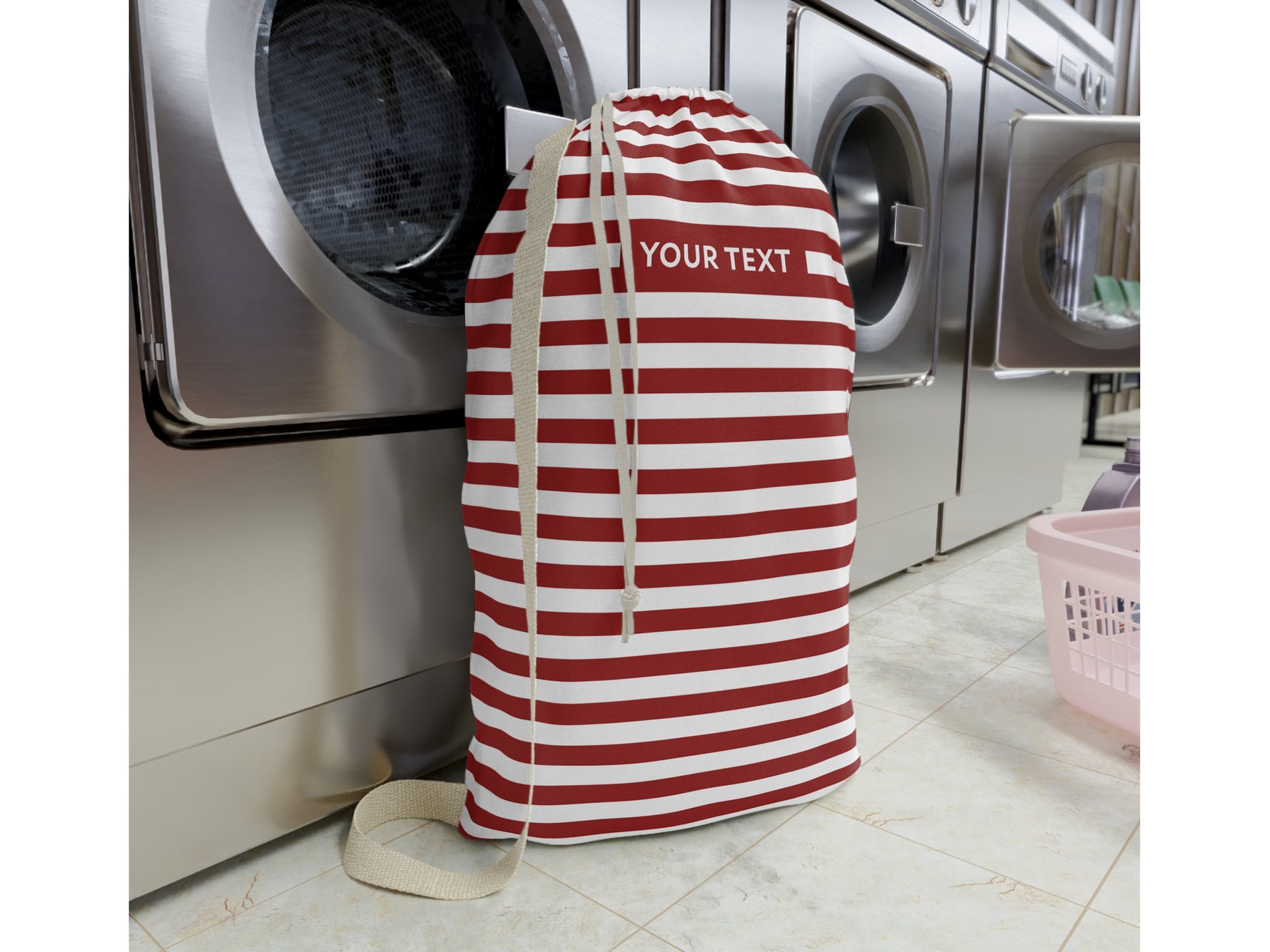 Personalized Large Laundry Bag, Boat Gift,  Personalized Striped Bag, Custom Laundry Bag