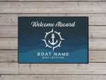 Anchor Boat Mat, Heavy Duty Welcome Aboard Nautical Yatch Mat, Sailing Themed Gift for New Boat Owners