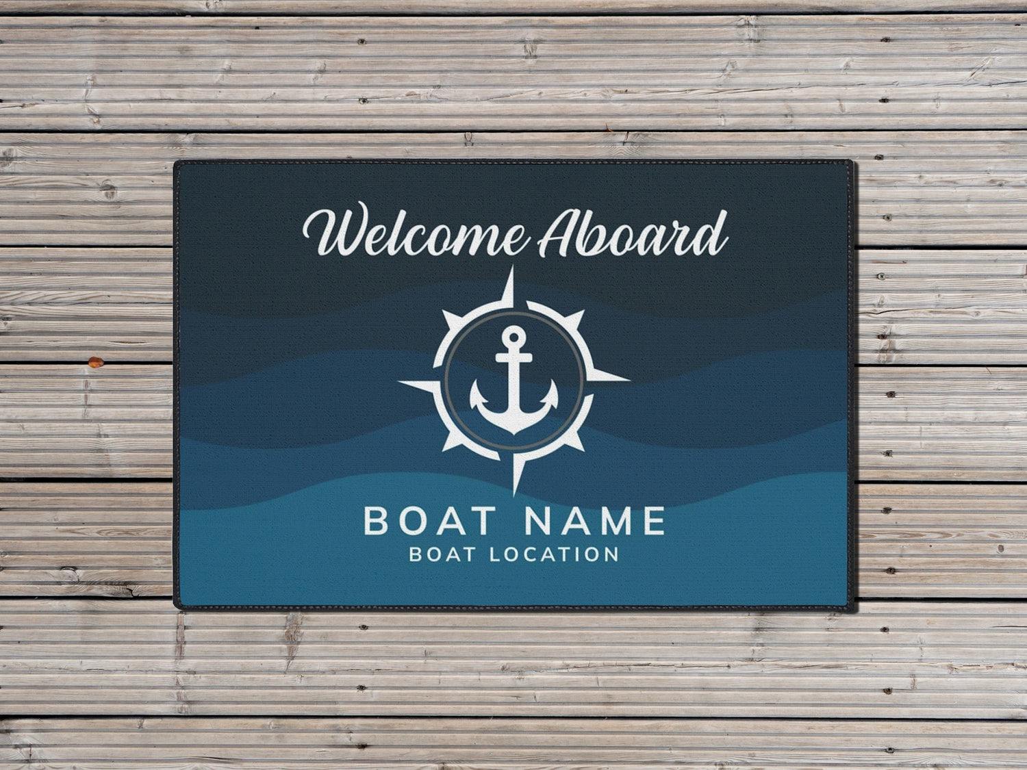 Anchor Boat Mat, Heavy Duty Welcome Aboard Nautical Yatch Mat, Sailing Themed Gift for New Boat Owners