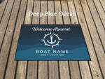 Anchor Boat Mat, Heavy Duty Welcome Aboard Nautical Yatch Mat, Sailing Themed Gift for New Boat Owners